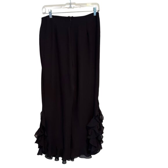 J.R. Nites by Caliendo Wide Leg Ruffle Flare Bottom Dressy Pants Women's Size L - Picture 7 of 9
